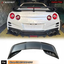 Carbon Fiber Rear Wing Trunk Spoiler Without Light for Nissan GT-R GTR R35 09-16 picture
