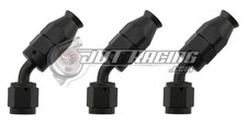 AN3 3AN 45° Degree PTFE Teflon Swivel Hose End Black AN Fitting E85 Flex (Qty 3) picture