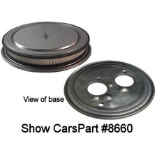 348 409 58 64 CHEVY 2X4 OPEN FACE AIR CLEANER RAW TOP EDELBROCK 5 1/8