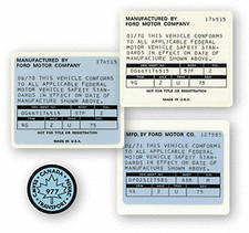 1970 Ford Mustang VIN Door Jamb ID Decal Sticker w/VIN & Date Printed Laminated  picture