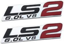 2 Pack LS2 6.0L V8 Engine Emblems 3D Badge Decal for GM Corvette Holden HSV Red picture