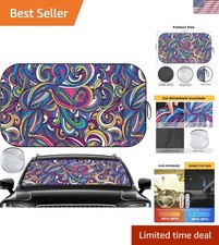 Luxurious Dual-Layer Windshield Sun Shade - 57 x 31.5 in, Lightweight & Portable picture