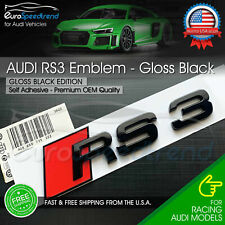 Audi RS3 Gloss Black Emblem 3D Badge Rear Trunk Tailgate for Audi RS3 S3 Logo A3 picture
