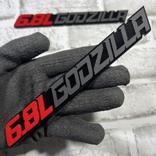 QTY 2 EMBLEMS for 6.8L GODZILLA FENDER EXTERIOR ENGINE 3D EMBLEMS BADGE PAIR picture
