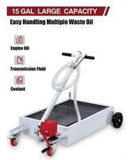 15 Gallon Oil Drain Pan, Low‑Profile 68L Oil Drain Tank With Pump,7.2 Ft Hose Fo picture