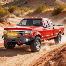 For 1992-1997 Ford F-150 F-250 F-350 Front Bumper W/ Winch Plate Lights D-Rings picture