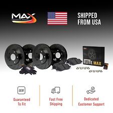 Max Brakes Elite XDS Cross-Drill & Slots F+R Rotors w/Elite Max Bk Pads KT040083 picture
