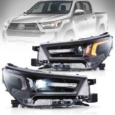 VLAND Pair FULL LED Projector Headlights 2021-2024 Toyota Hilux Revo Front Lamps picture