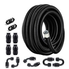 EVIL ENERGY 6AN PTFE Fuel Line Kit,E85 Nylon Braided Hose 6AN, Black picture