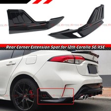 FOR 20-26 TOYOTA COROLLA LE XLE SE XSE GLOSS BLACK REAR BUMPER CORNER APRON SPAT picture