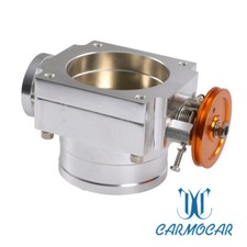 Universal CNC Billet Intake 90mm Throttle Body Silver Alloy Aluminum High Flow  picture