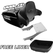 King Trunk Backrest Pad Mount Rack Fit For Harley Touring Road King 1997-2008 US picture