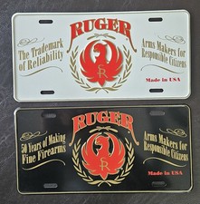 Rare Ruger Firearms License Plates Lot of 2, 50th Anniversary picture