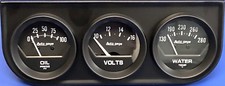 Auto Meter Autogage 2348 Black Three Gauge Consol Oil Pressure Volt Water Temp picture