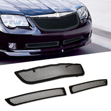 Black Mesh Grille Main Upper Lower Grill Combo Fits 2004-2008 Chrysler Crossfire picture