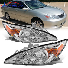 For 2002-2004 Toyota Camry Chrome Headlights Assembly Front Lamps Left + Right picture