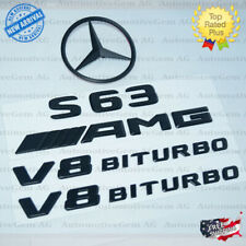 S63 SEDAN AMG V8 BITURBO Rear Star Emblem Black Badge Combo Set Mercedes W221 picture