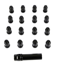 MASSFX 16-Pack Durable Black 17mm Hex Lug Nuts, 35mm Length, & 12x1.5 Thread picture