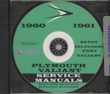 PLYMOUTH 1960-61 Fury/Valiant/Belvedere Shop Manual CD picture