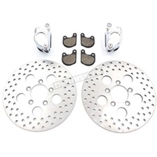 V-Twin Front Dual Disc Chrome Calipers & 10