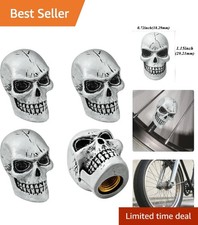Decorative Skull Tire Valve Caps - 4 Count for Automotive & Bike Protection picture