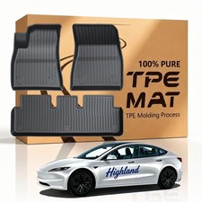 COMAUTO TPE Floor mats & Cargo Liner for Tesla Model 3 Highland 2024-2027 3PCS picture