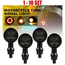 4-40x Motorcycle Black Bullet Turn Signal Light Blinker Amber&Red Front Rear M10 picture