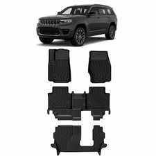 Black Horse All Weather HD Floor Matt Liner Set Black Fit 23-26 Grand CherokeeL picture