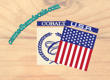Cobalt 1970's-80's U.S.A. Boat replacement Canned Ham Decals Red White Blue picture