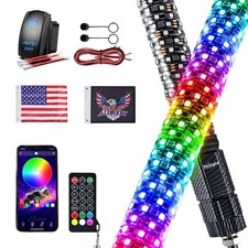 Nilight RGB LED Fat Whip Light 1PC 2FT Lighted Antenna Whips picture
