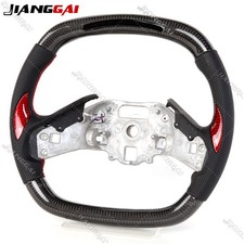 LED Carbon Fiber Steering Wheel Fit Chevrolet Corvette C8 20-27 with Red Grips picture
