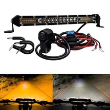 Motorcycle ATV LED light bar kit Handlebar Clamp Rocker Switch Wire Harness dirt picture