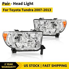 Pair Headlights Set with Level Adjuster Fits Toyota Tundra 2007-2013 LH+RH picture