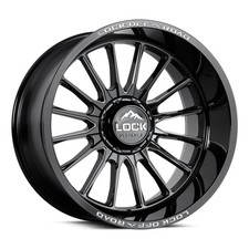 22x10 Lock Extreme Striker Gloss Black Milling Wheel 8x170 (-18mm) picture