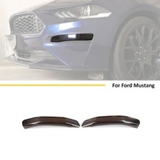 Smoked Black Front Fog Light Guard Cover Trim Accessories For Ford Mustang 2018+ picture