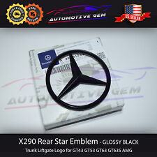 X290 GT63S GT53 GT43 AMG Trunk Star Emblem GLOSS BLACK Rear Logo Badge Mercedes picture