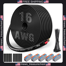 16 Gauge Tinned Copper Electrical Wire 2-Conductor Marine RV Lamp Black 100ft picture