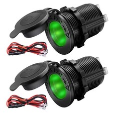ZHSMS Universal 12V/24V Car Cigarette Lighter Socket Replacement with Green  picture