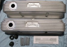EDELBROCK 41629 VALVE COVERS FORD FE 427 390 428 Mustang Torino ALUMINUM in RAW picture