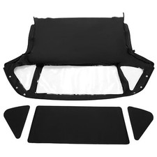 Fits MG Midget 1970-1980 Convertible Soft Top With 3 Plastic Windows Black Vinyl picture