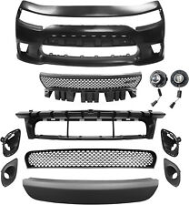 Front Bumper Cover Kit W/Upper Lower Grille For 2015-2023 Dodge Charger SRT picture