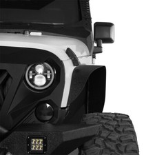 4Pcs Steel Front & Rear Flat Style Fender Flares Kit for 07-18 Jeep Wrangler JK picture