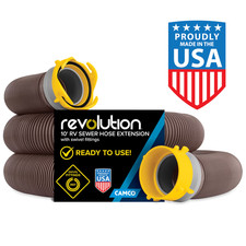 Camco Revolution 360 10-Foot RV Sewer Hose Kit - Hose Compresses - Vinyl picture