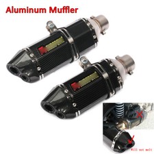310mm/370mm Universal Motorcycle Exhaust Muffler Aluminum Tail Pipe Slip On 51mm picture