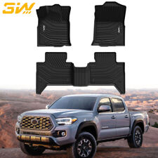 3W Floor Mats For Toyota Tacoma 2016-2023 Double Cab All Weather Car Floor Liner picture