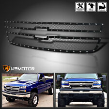 Fits 2005-2007 Chevy Silverado 1500 2500HD 3500 Rivet Mesh Upper Grille Inserts picture