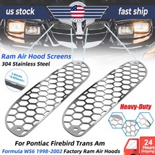 For 98-02 Pontiac Firebird Trans Am WS6 Ram Air Hood Insert Screens w/ Screws picture