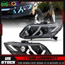 For 12-2015 Honda Civic 2/4Dr Projector Headlights Sequential signal lamp RH+LH picture