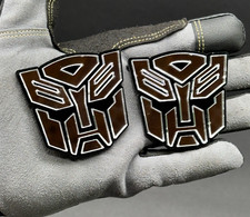 2x Autobot Transformer Mask Car Fender Badge Emblem  Black /Mirror silver 2in picture