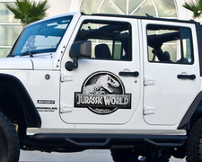 Jurassic World VINYL CLING 2 water/UV proof Removal decals for your Car picture